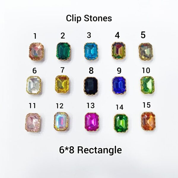 RECTANGLE STONES 6*8mm (12 PCS PACK)